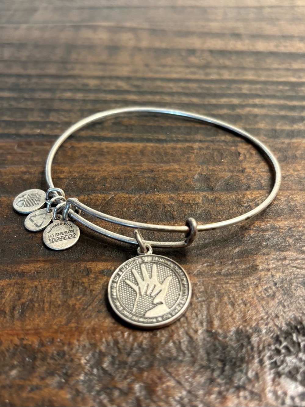 Alex and Ani Mother and Child Holding Hand Charm Bracelet